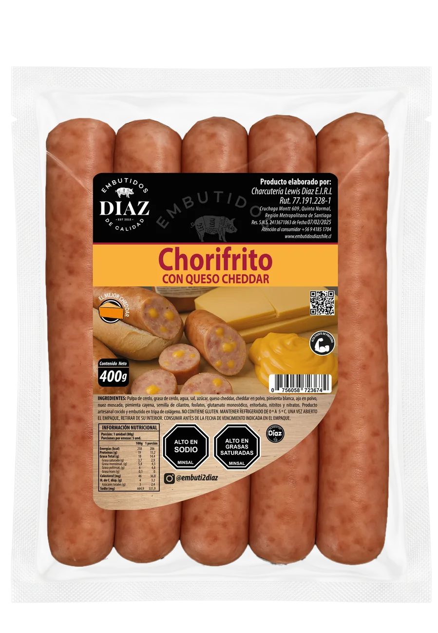 Chorifrito con queso cheddar Embutidos Díaz