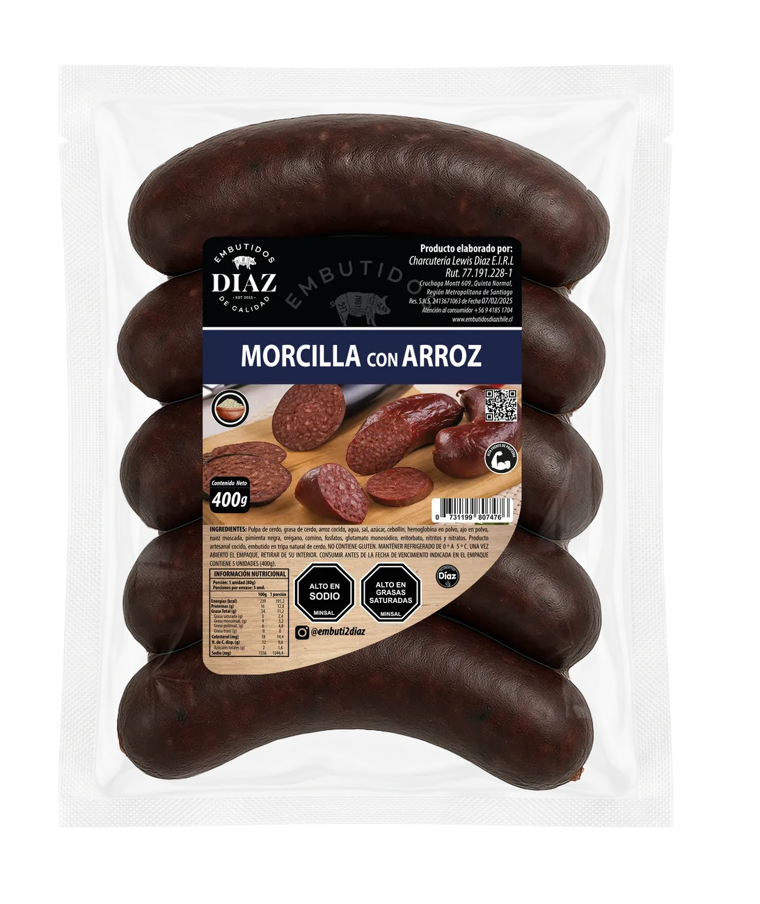 Morcilla con arroz Embutidos Díaz