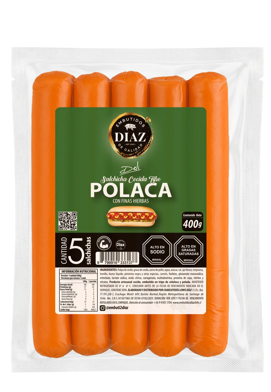Salchicha Polaca con finas hierbas Embutidos Díaz